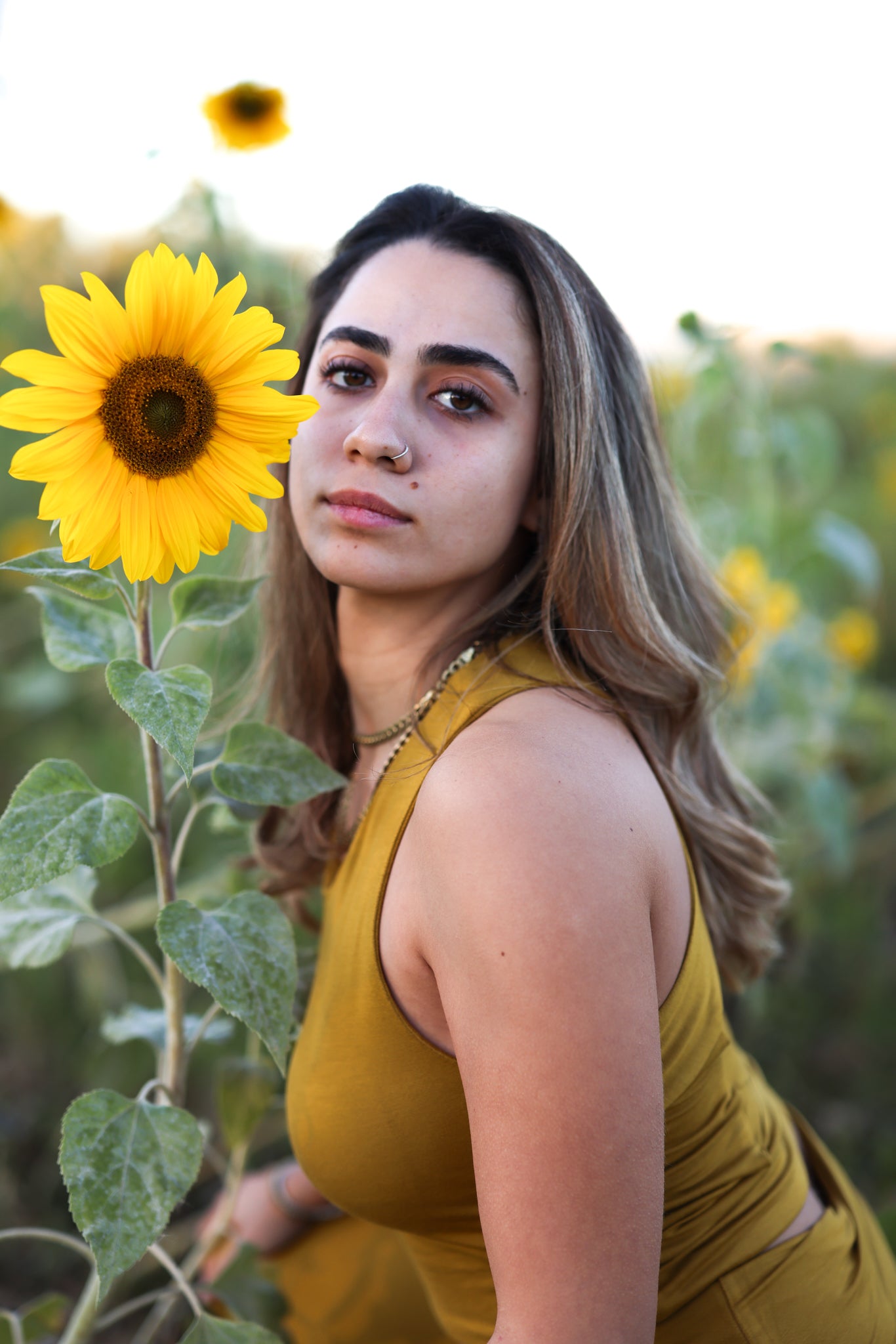 Sunflower Cross Back Top