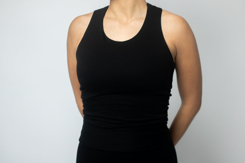 Charcoal Cross Back Top