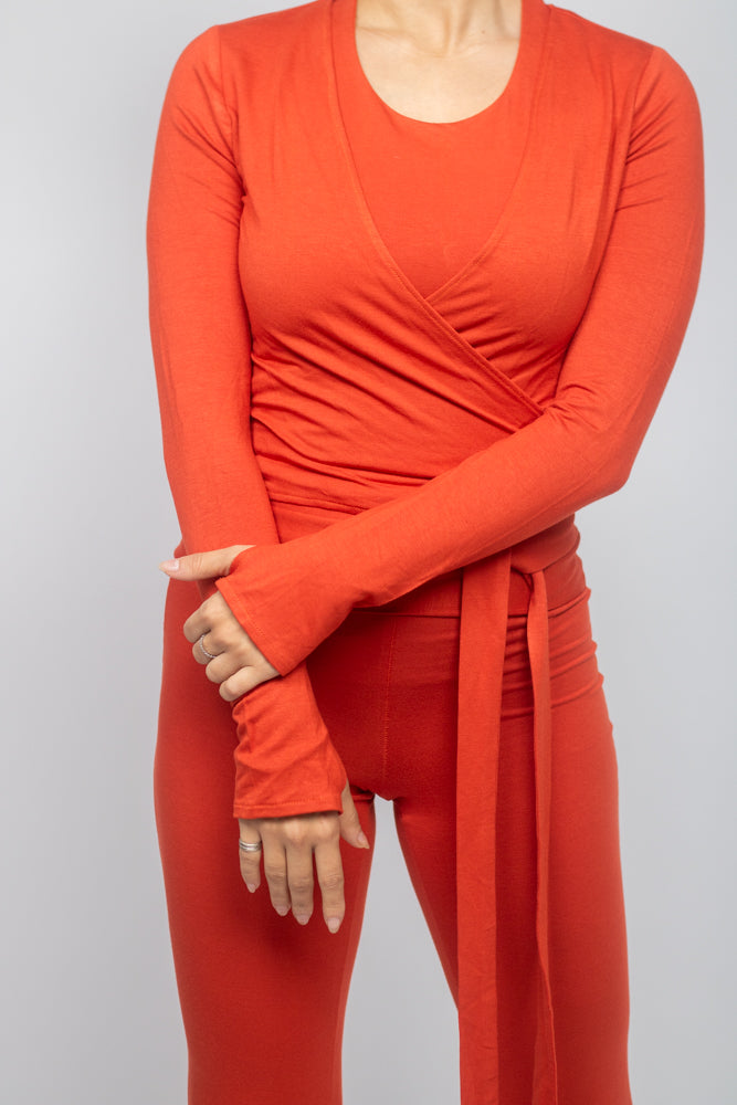 Saffron Wrap Top