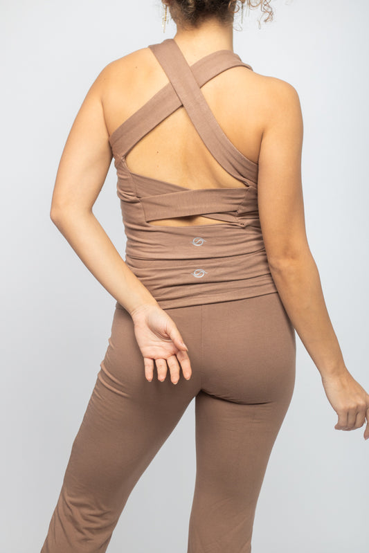 Sand Cross Back Top
