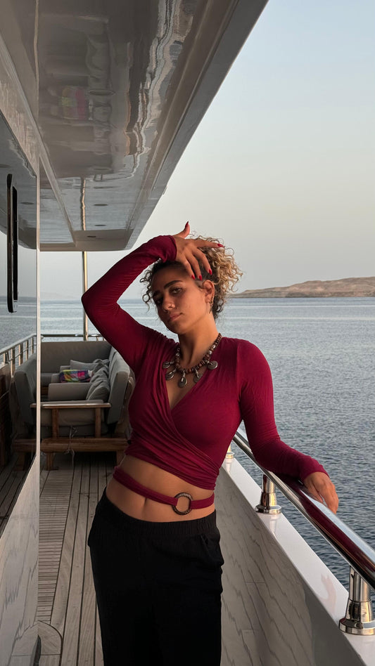 Hibiscus Wrap Top